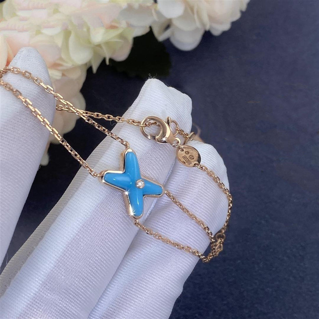 [Lumi Jewels]JEUX BRACELET TURQUOISE PINK GOLD 1 DIAMOND