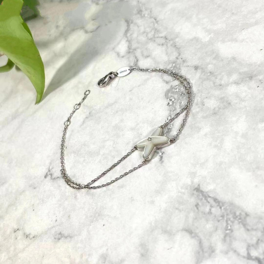 [Lumi Jewels]JEUX BRACELET WHITE MOP SILVER 1 DIAMOND