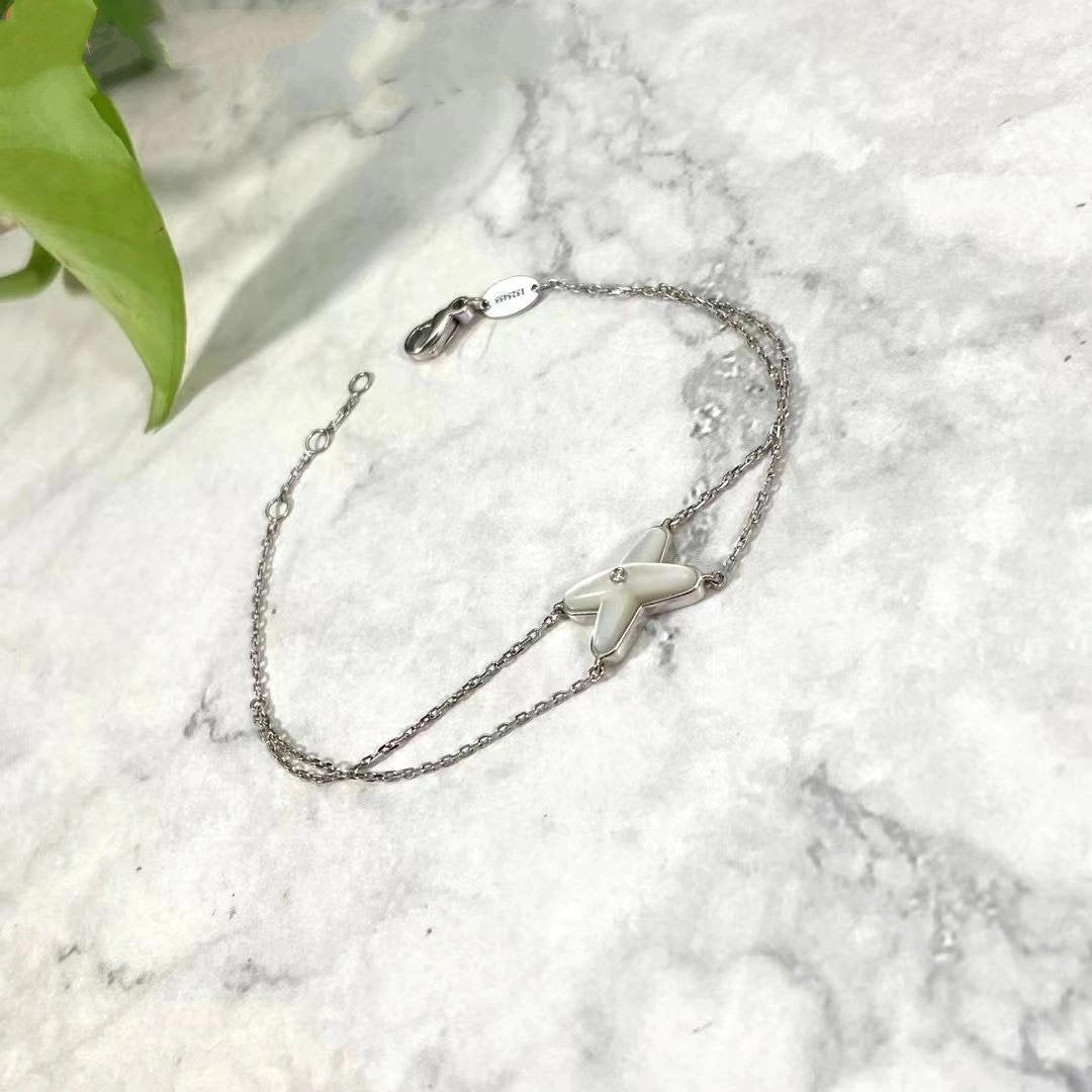 [Lumi Jewels]JEUX BRACELET WHITE MOP SILVER 1 DIAMOND