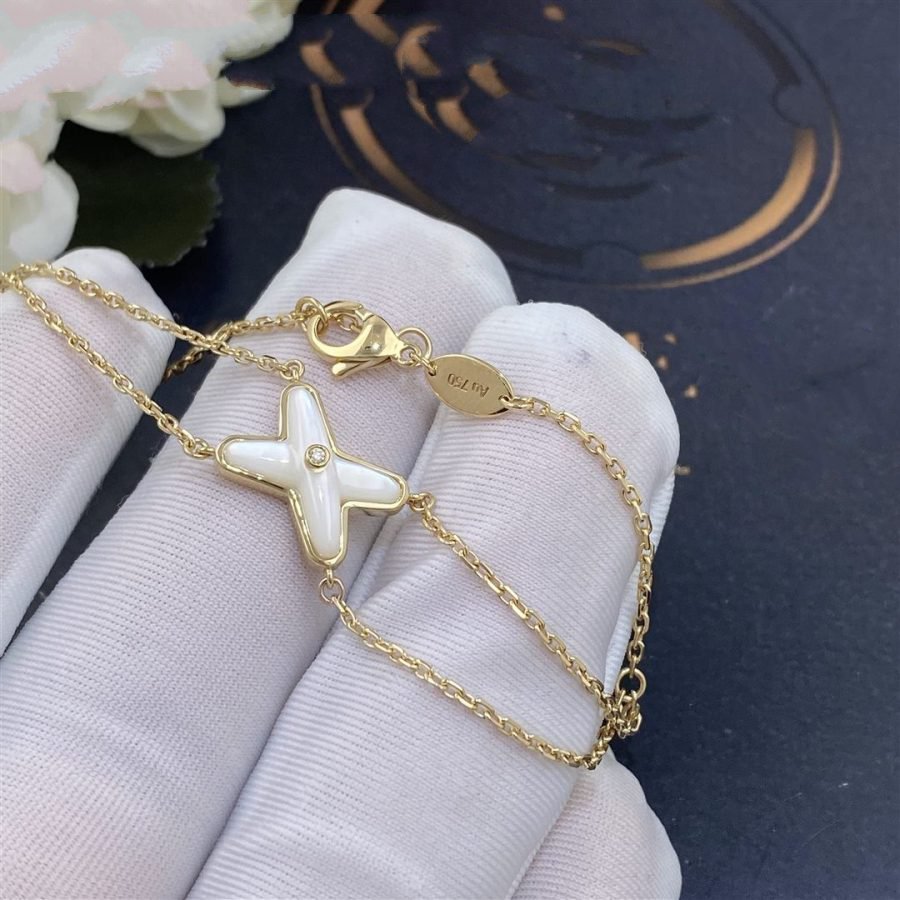 [Lumi Jewels]JEUX BRACELET WHITE MOP GOLD 1 DIAMOND