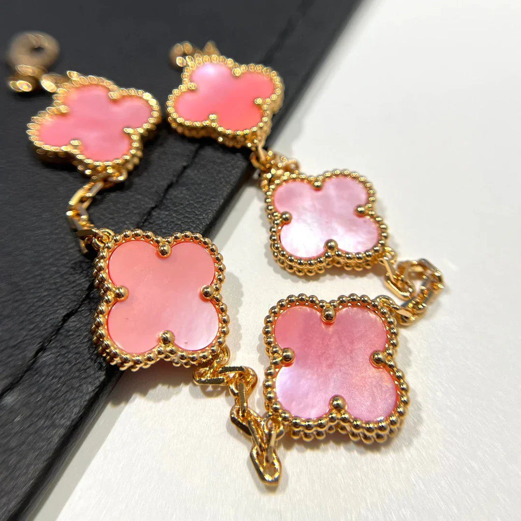 [Lumi Jewels] CLOVER 5 MOTIFS  PINK MOP BRACELET COLLECTION
