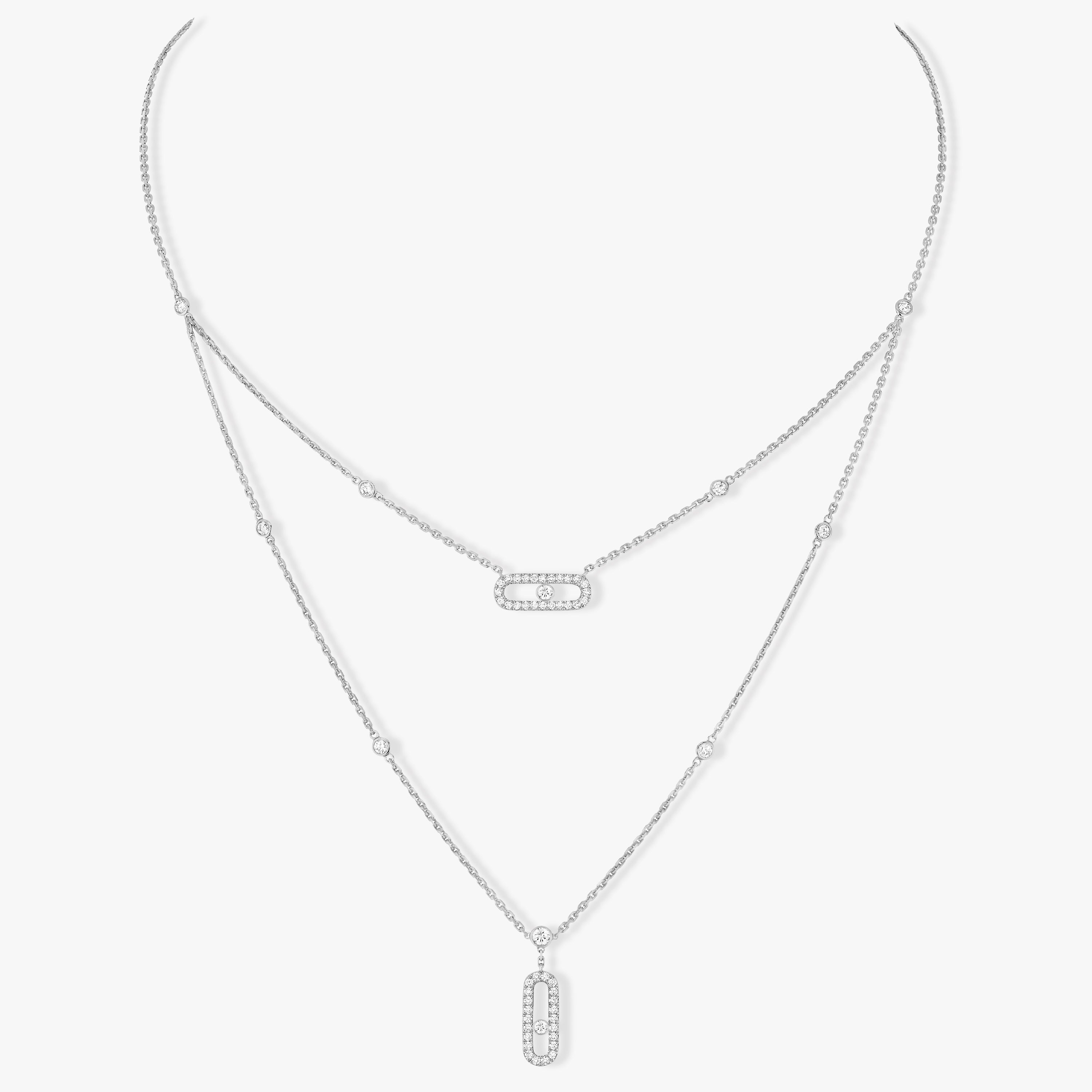 [Lumi]MOVE 2 ROW DIAMOND NECKLACE