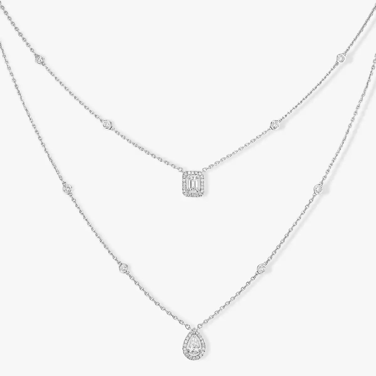 [Lumi Jewels]Diamond Necklace My Twin 2 Rows