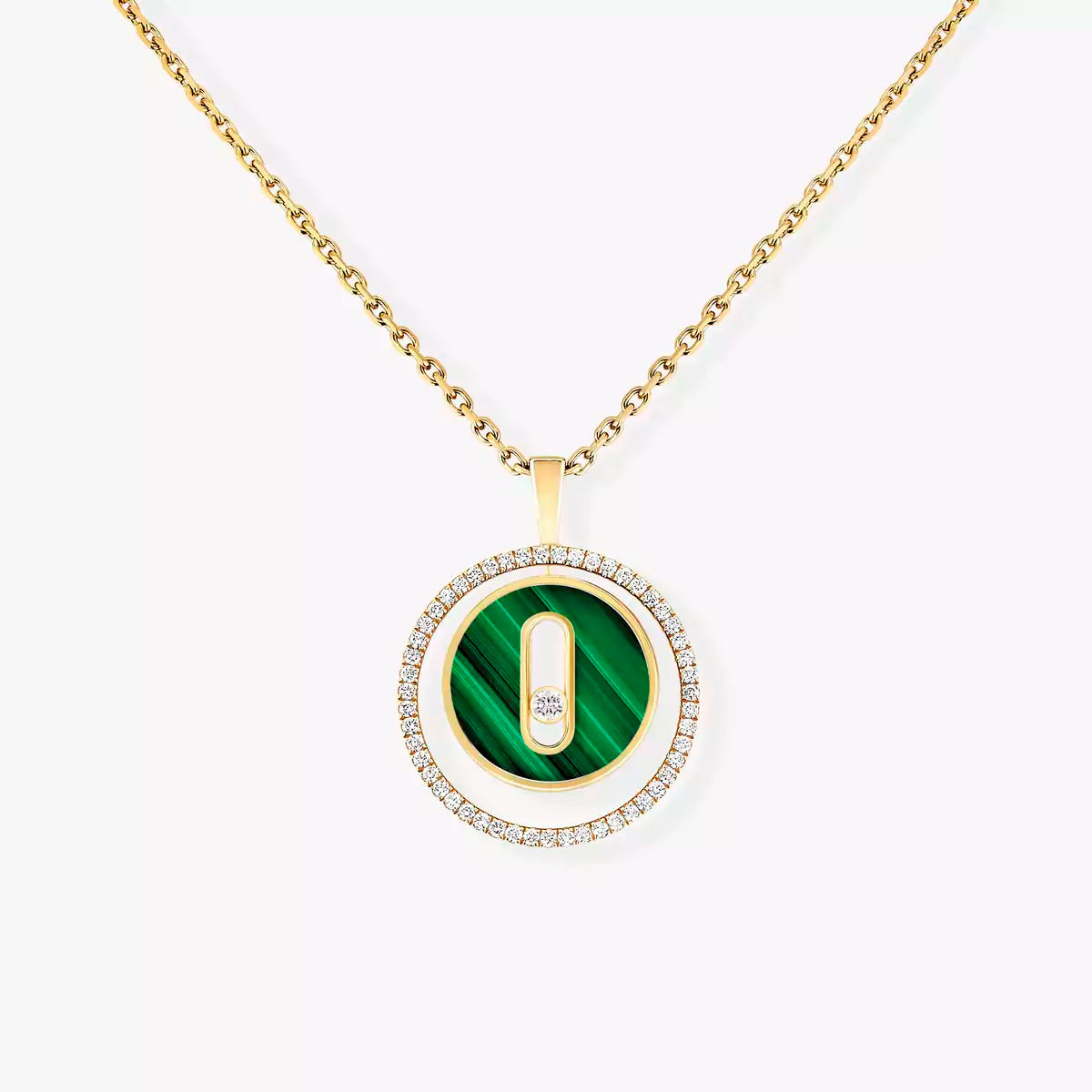 [Lumi Jewels]Lucky Move Diamond Necklace in Rose Gold and White Mother-of-Pearl