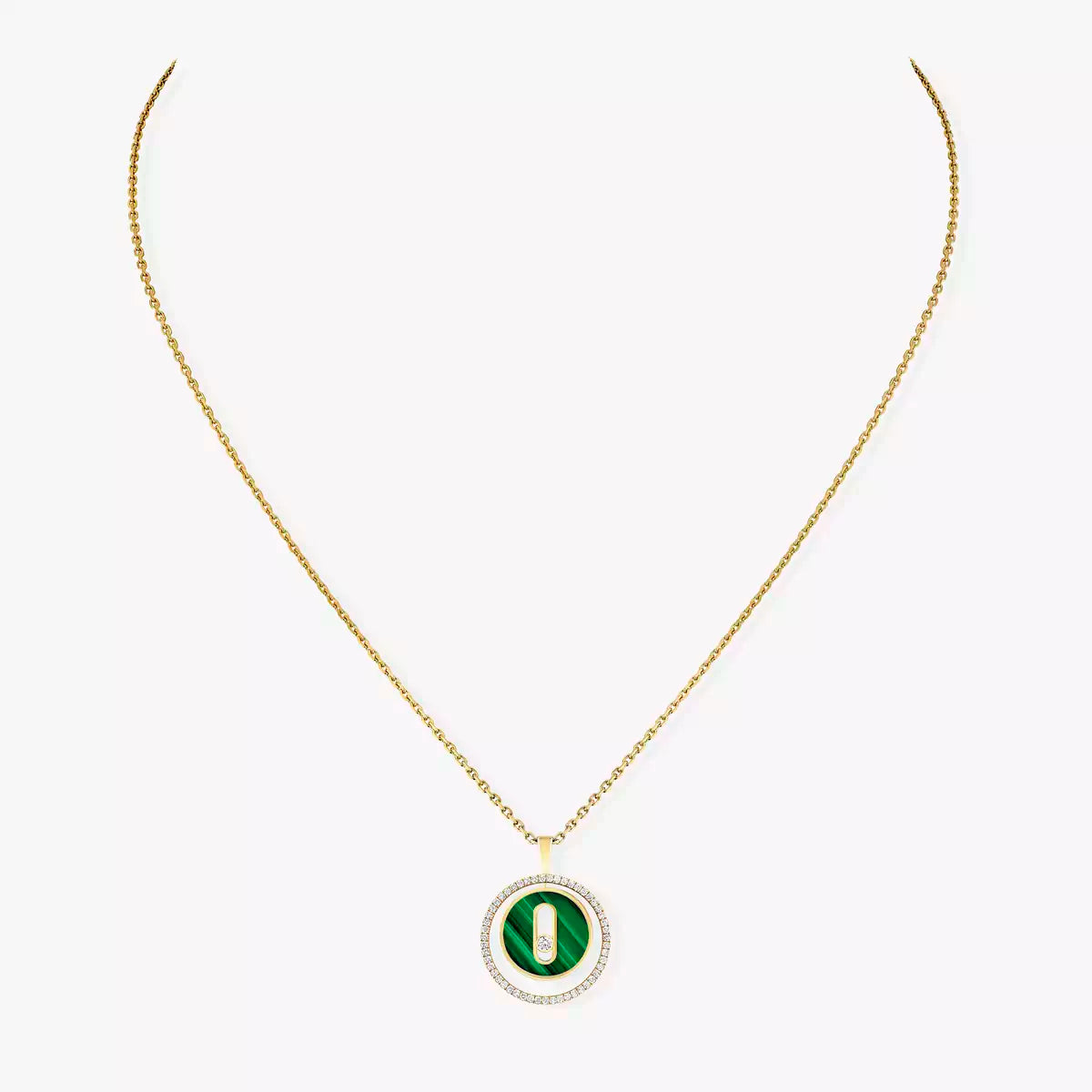 [Lumi Jewels]Lucky Move Diamond Necklace in Rose Gold and White Mother-of-Pearl