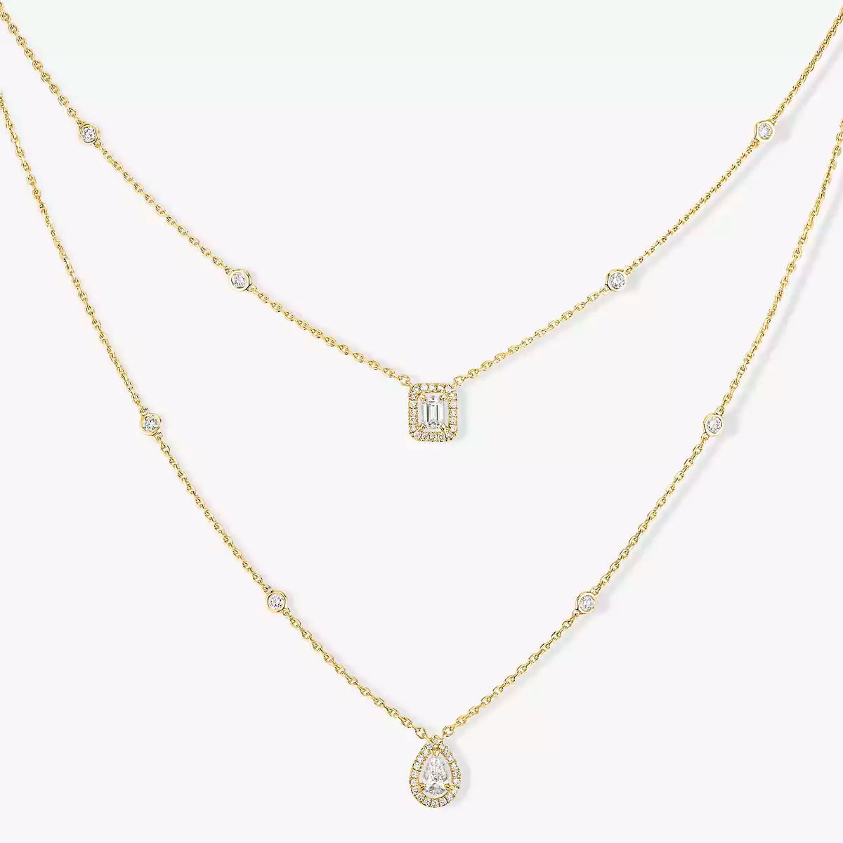 [Lumi Jewels]Diamond Necklace My Twin 2 Rows