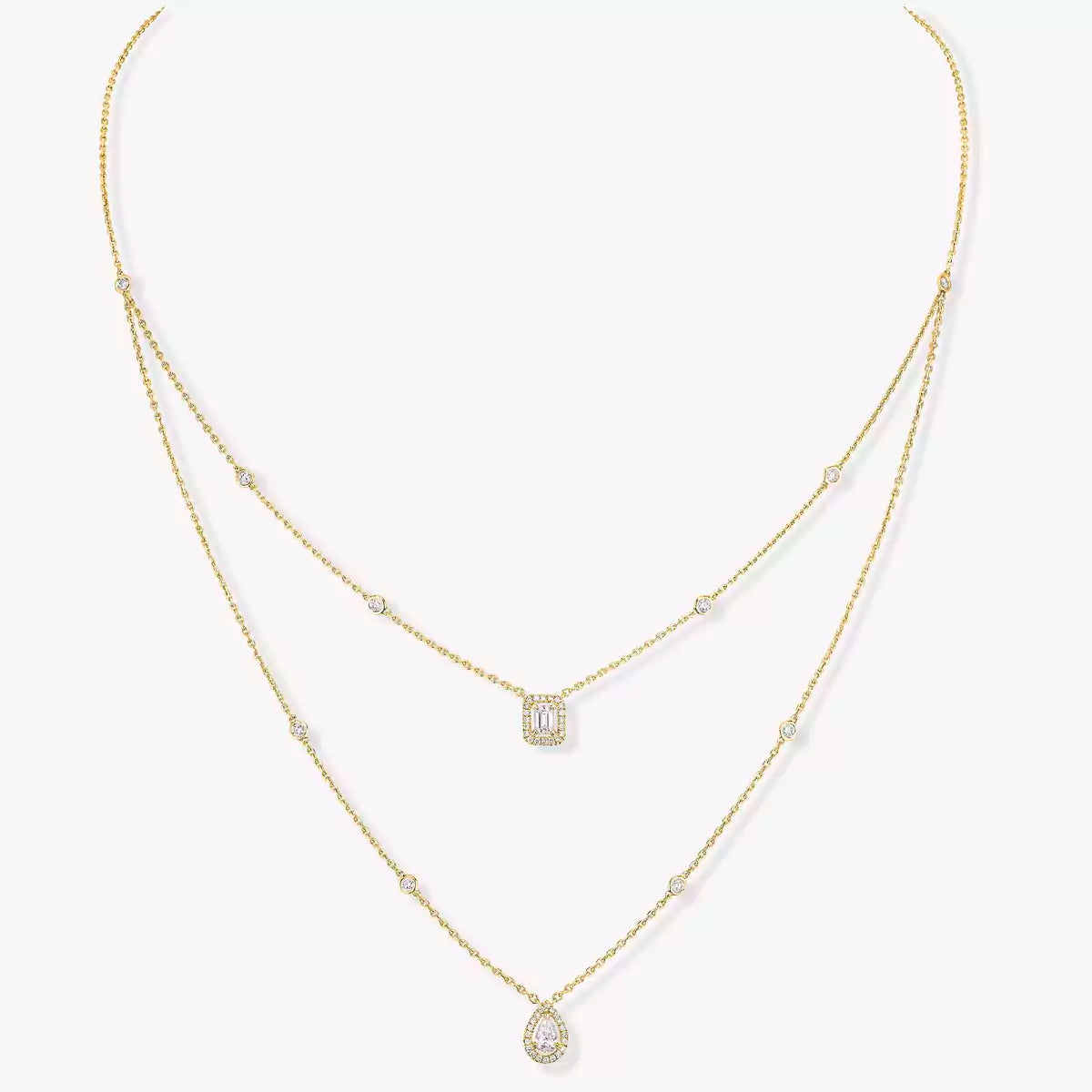 [Lumi]Diamond Necklace My Twin 2 Rows