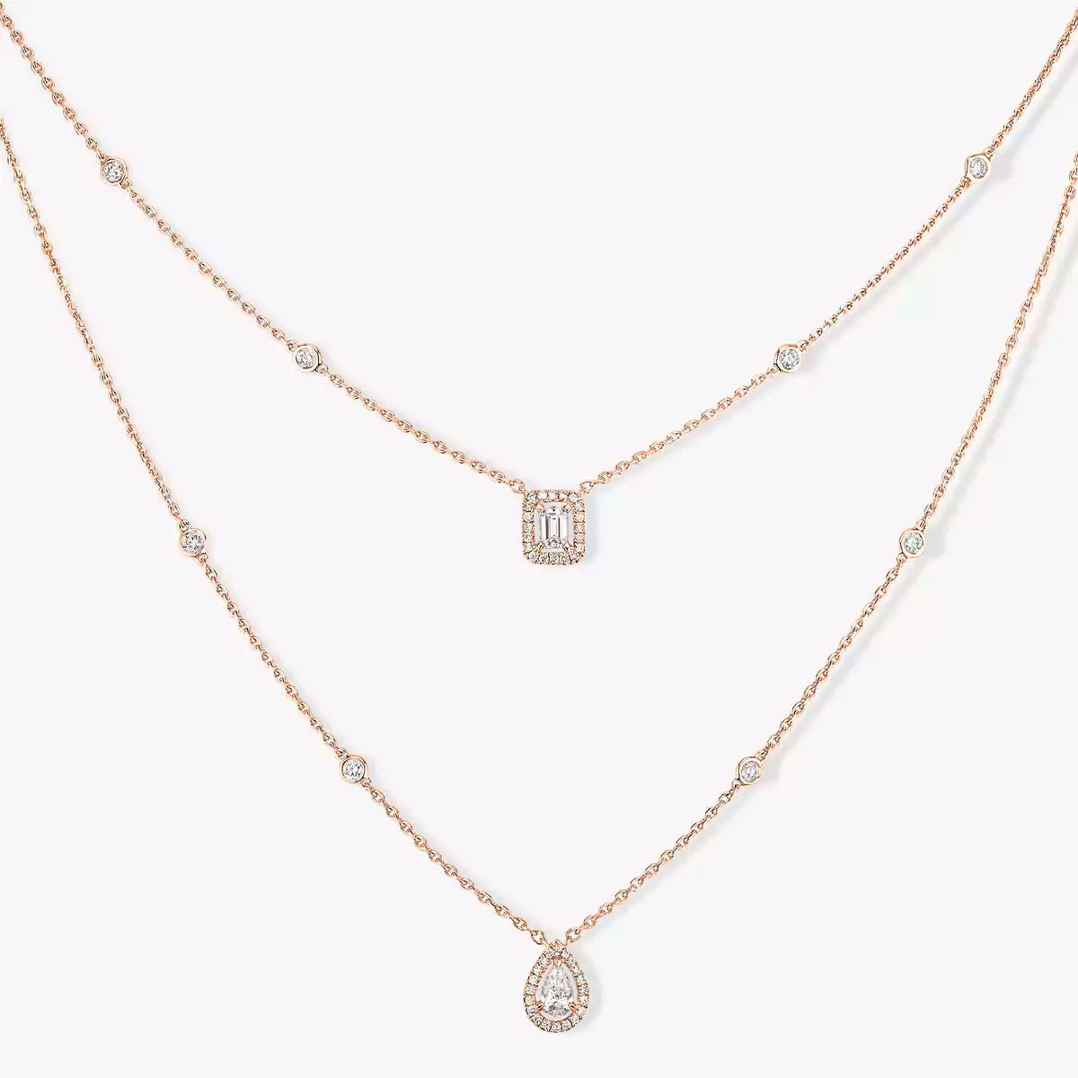 [Lumi Jewels]Diamond Necklace My Twin 2 Rows
