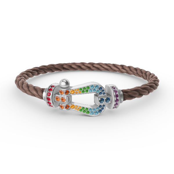 [Lumi Jewels]FORC LARGE HORSESHOE  COLORED DIAMOND BRACELET SILVER