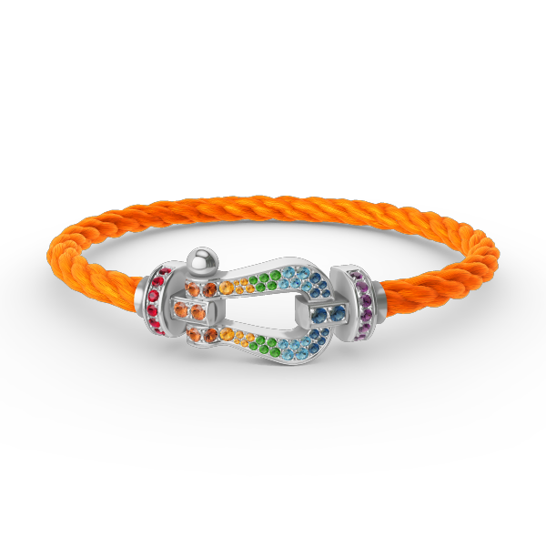 [Lumi Jewels]FORC LARGE HORSESHOE  COLORED DIAMOND BRACELET SILVER