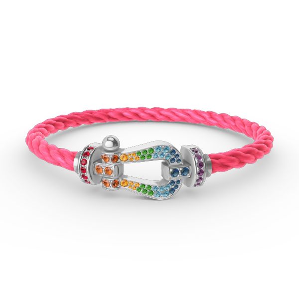 [Lumi Jewels]FORC LARGE HORSESHOE  COLORED DIAMOND BRACELET SILVER