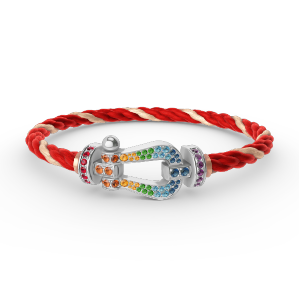 [Lumi Jewels]FORC LARGE HORSESHOE  COLORED DIAMOND BRACELET SILVER