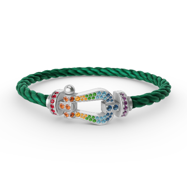 [Lumi Jewels]FORC LARGE HORSESHOE  COLORED DIAMOND BRACELET SILVER