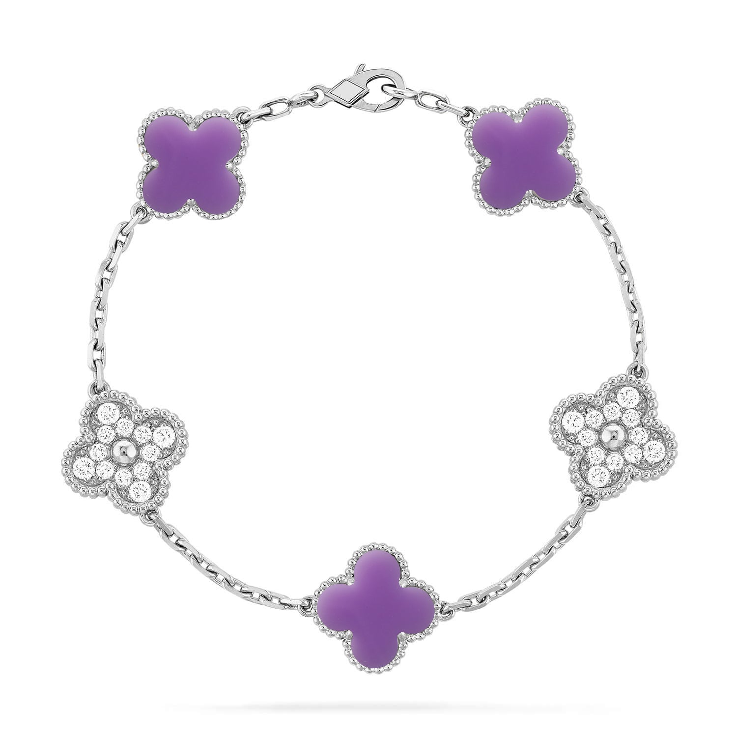 [Lumi Jewels]CLOVER 5 MOTIF LIGHT PURPLE BRACELET COLLECTION