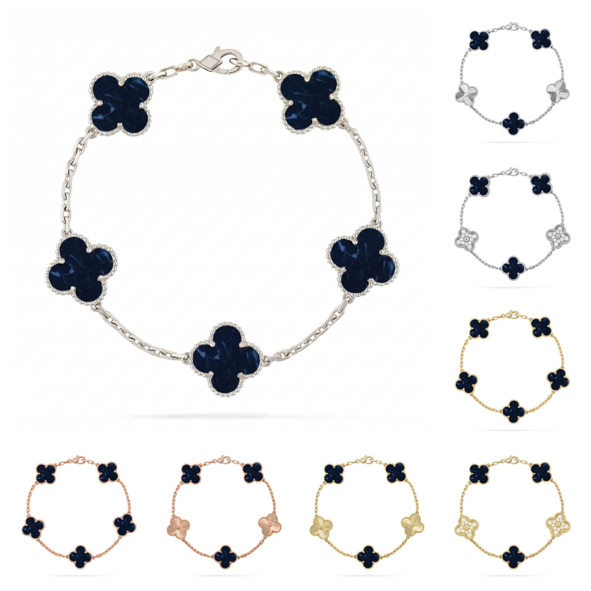 [Lumi Jewels]CLOVER 5 MOTIF PIETERSITE BRACELET COLLECTION