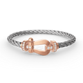 [Lumi Jewels]FORCE LARGE HORSESHOE HALF DIAMOND BRACELET ROSE GOLD
