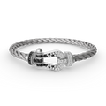 [Lumi Jewels]FORCE LARGE HORSESHOE BLACK WHITE DIAMOND BRACELET SILVER