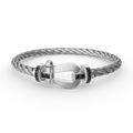 [Lumi Jewels]FORCE LARGE HORSESHOE BLACK DIAMOND BRACELET SILVER