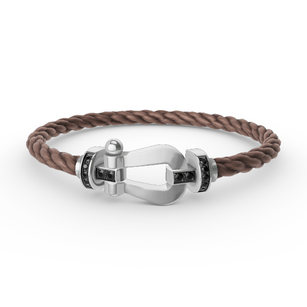 [Lumi Jewels]FORCE LARGE HORSESHOE BLACK DIAMOND BRACELET SILVER