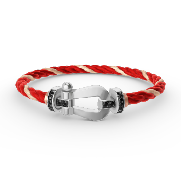 [Lumi Jewels]FORCE LARGE HORSESHOE BLACK DIAMOND BRACELET SILVER