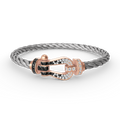 [Lumi Jewels]FORCE LARGE HORSESHOE BLACK WHITE DIAMOND BRACELET ROSE GOLD