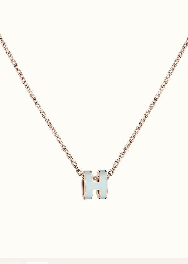 [Lumi Jewels]POP H LIGHT BLUE NECKLACE