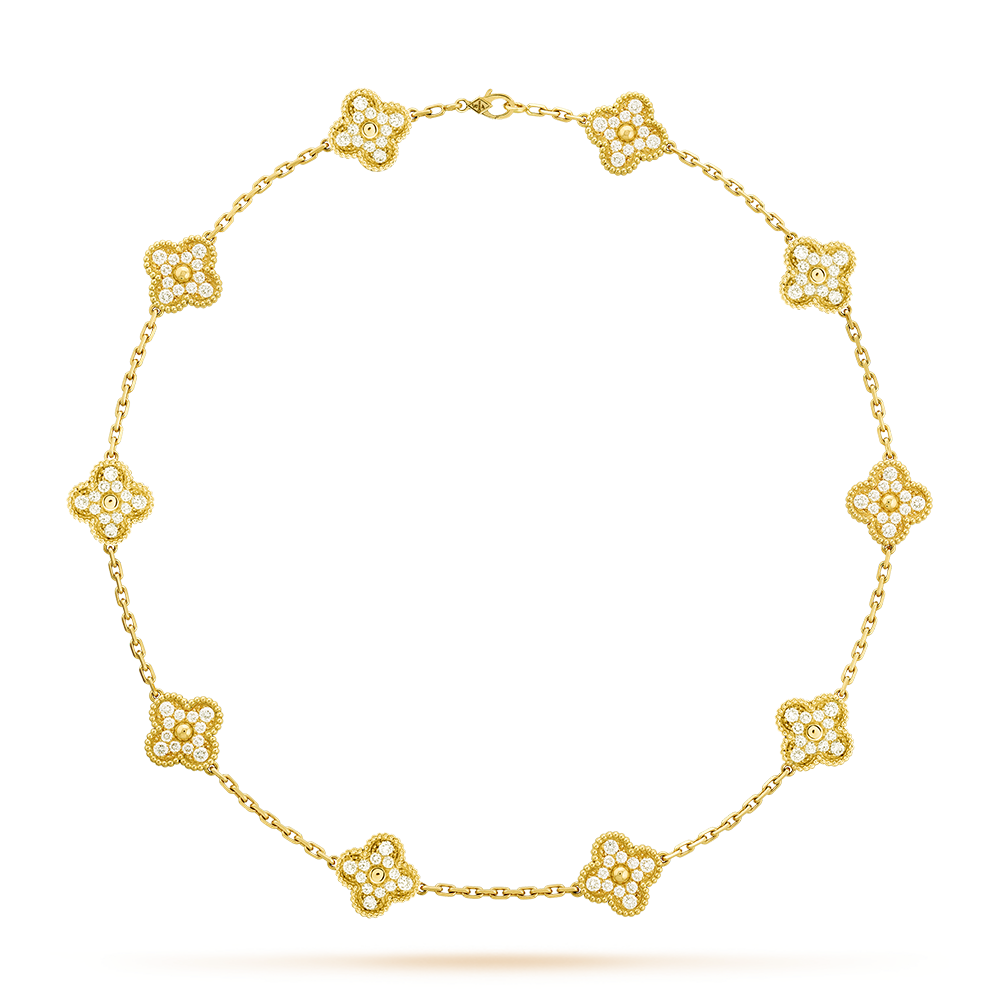 [Lumi Jewels]CLOVER 10 MOTIFS DIAMOND NECKLACE