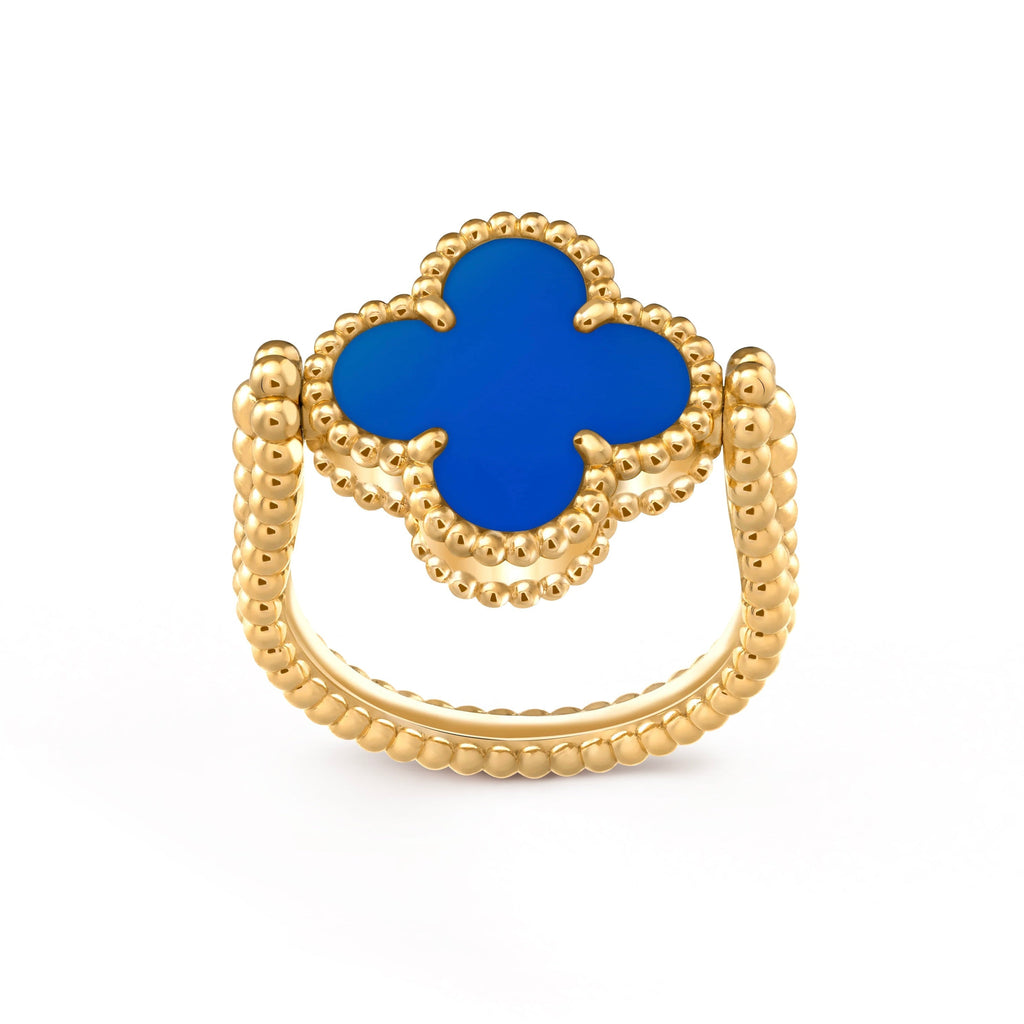 [Lumi Jewels]CLOVER RIVERSIBLE BLUE AGATE RING