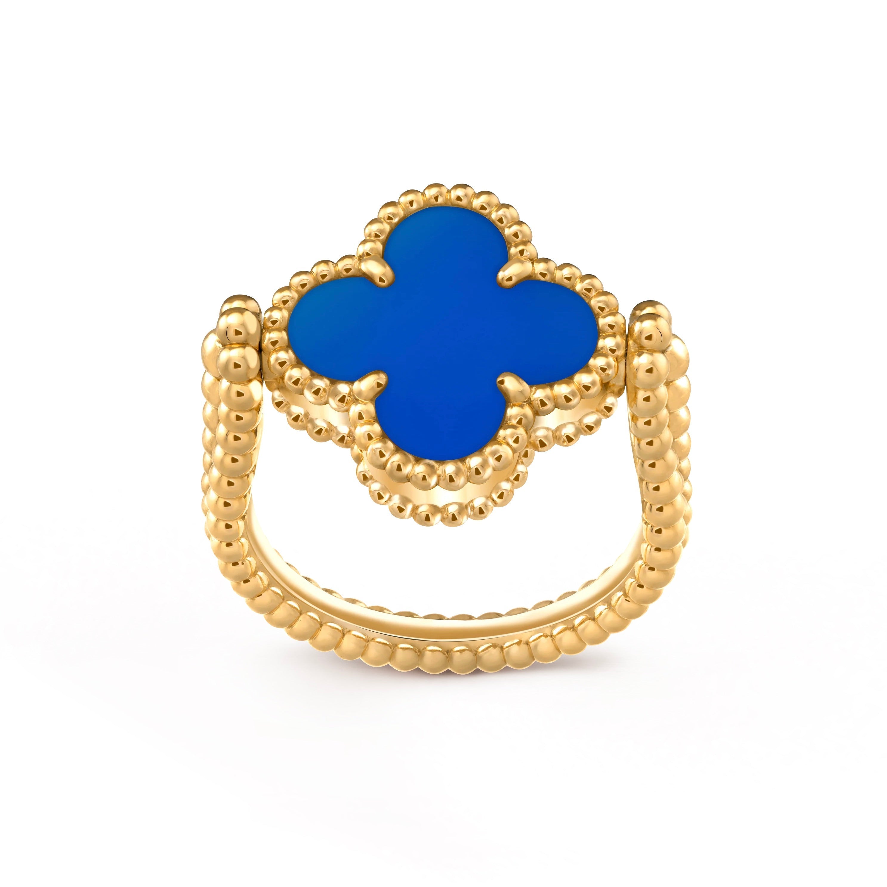 [Lumi Jewels]CLOVER RIVERSIBLE BLUE AGATE RING