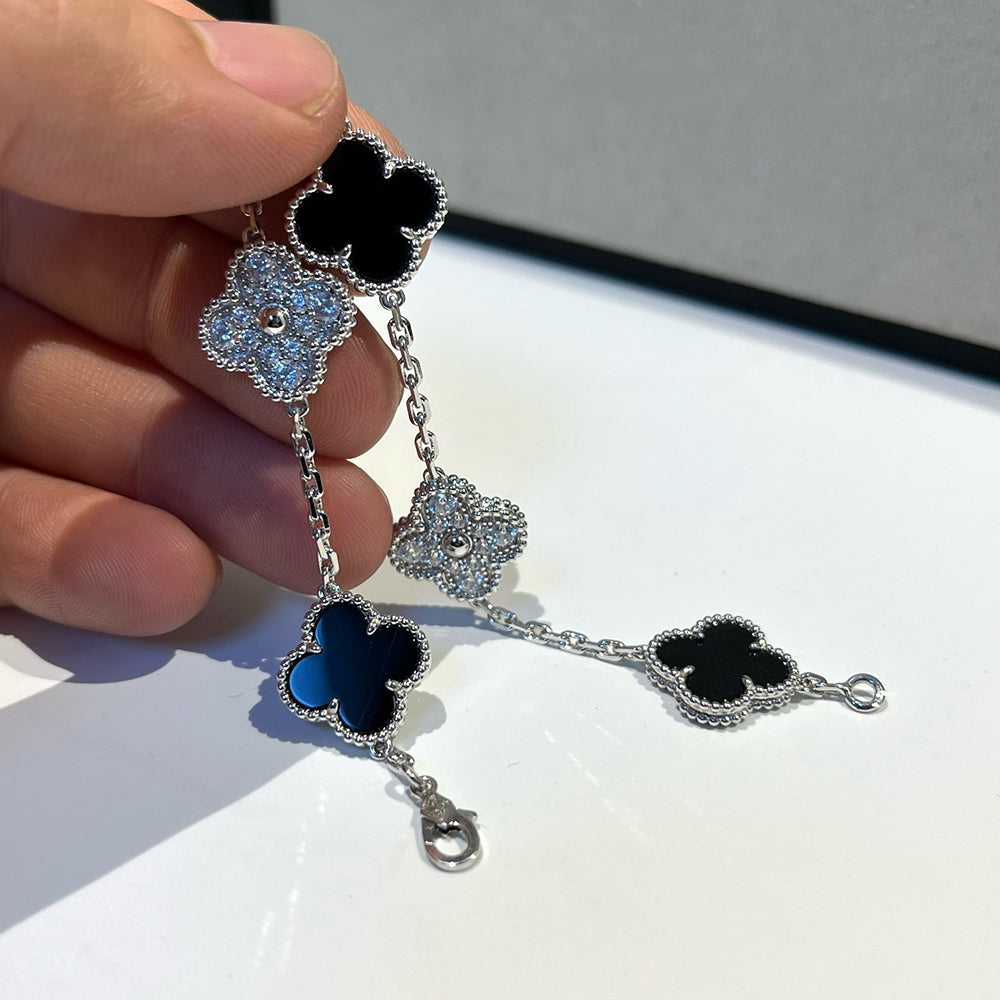 [Lumi Jewels] CLOVER 5 MOTIF ONYXS BRACELET COLLECTION