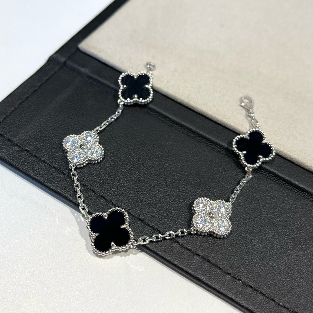 [Lumi Jewels] CLOVER 5 MOTIF ONYXS BRACELET COLLECTION