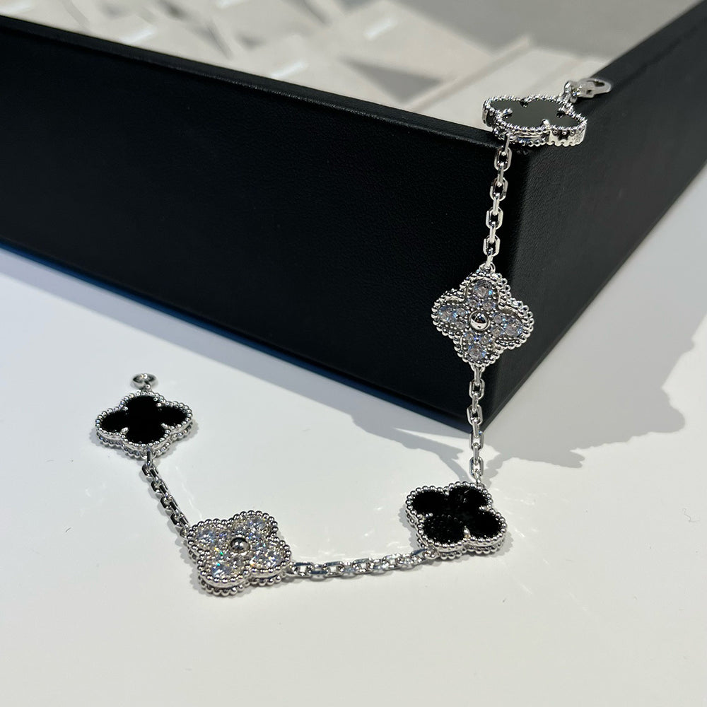[Lumi Jewels] CLOVER 5 MOTIF ONYXS BRACELET COLLECTION