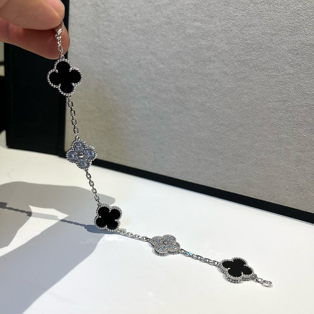 [Lumi Jewels] CLOVER 5 MOTIF ONYXS BRACELET COLLECTION