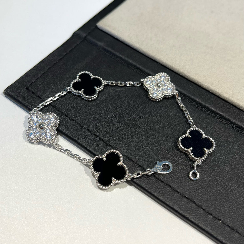 [Lumi Jewels] CLOVER 5 MOTIF ONYXS BRACELET COLLECTION