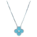 [Lumi Jewels]CLOVER 15MM DIAMOND SVRES PORCELAIN  NECKLACE SILVER