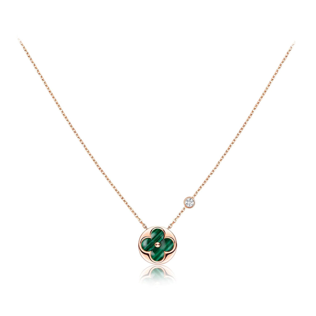 [Lumi Jewels]SUN PEDANT PINK GOLD 1 DIAMOND NECKLACE