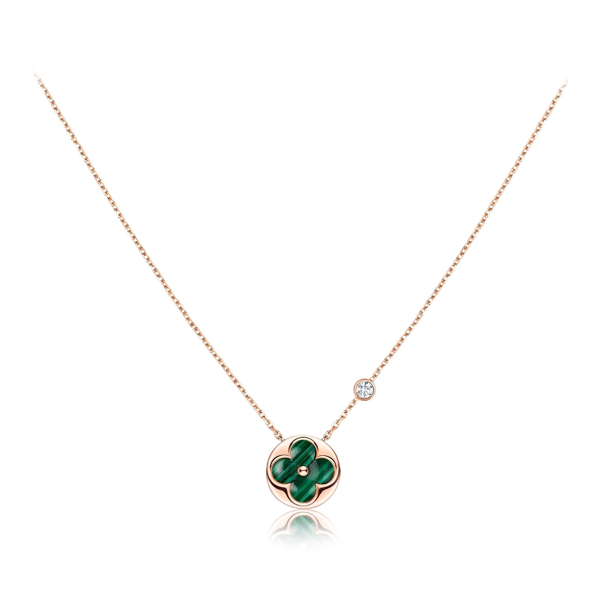 [Lumi Jewels]SUN PEDANT PINK GOLD 1 DIAMOND NECKLACE