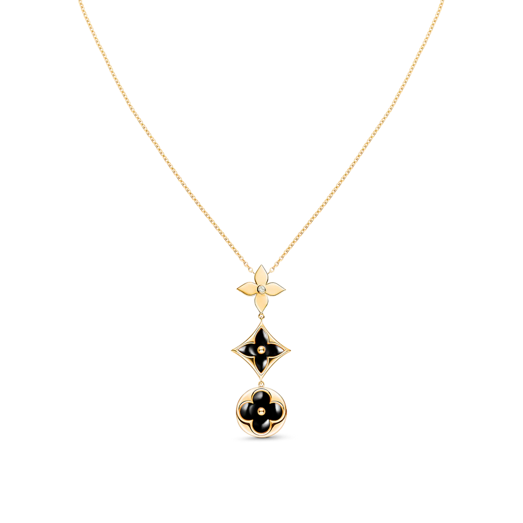 [Lumi Jewels]STAR AND SUN ONYX PINK GOLD NECKLACE