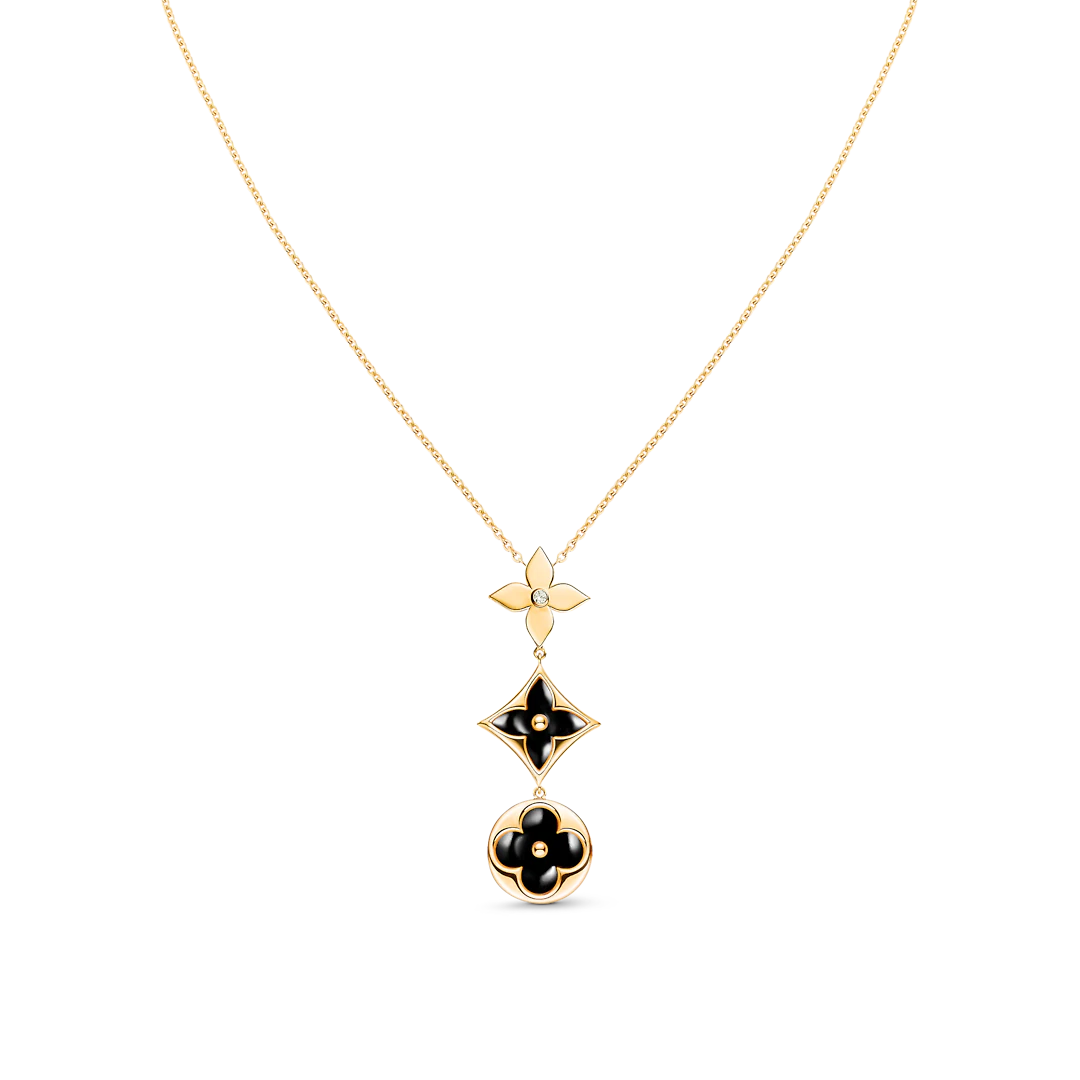 [Lumi Jewels]STAR AND SUN ONYX PINK GOLD NECKLACE