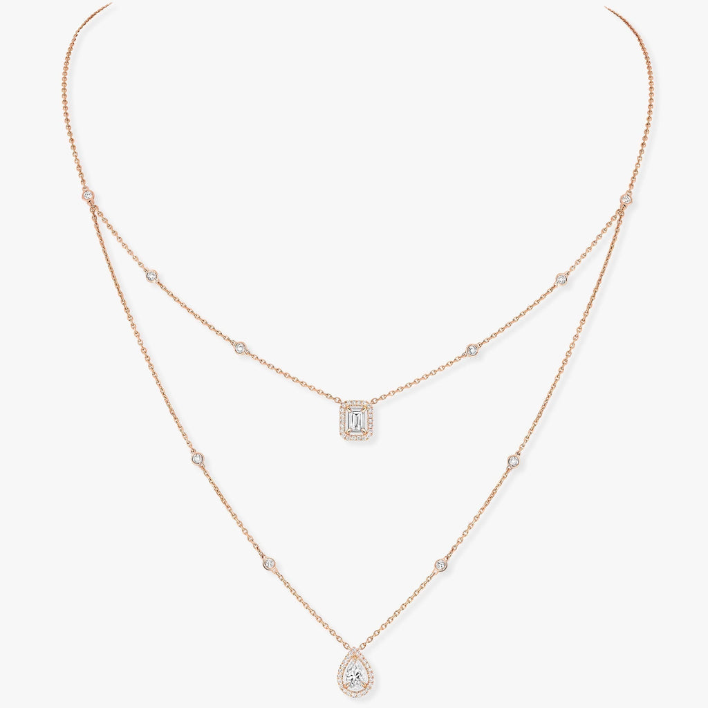 [Lumi]MY TWIN 2 ROW DIAMOND NECKLACE