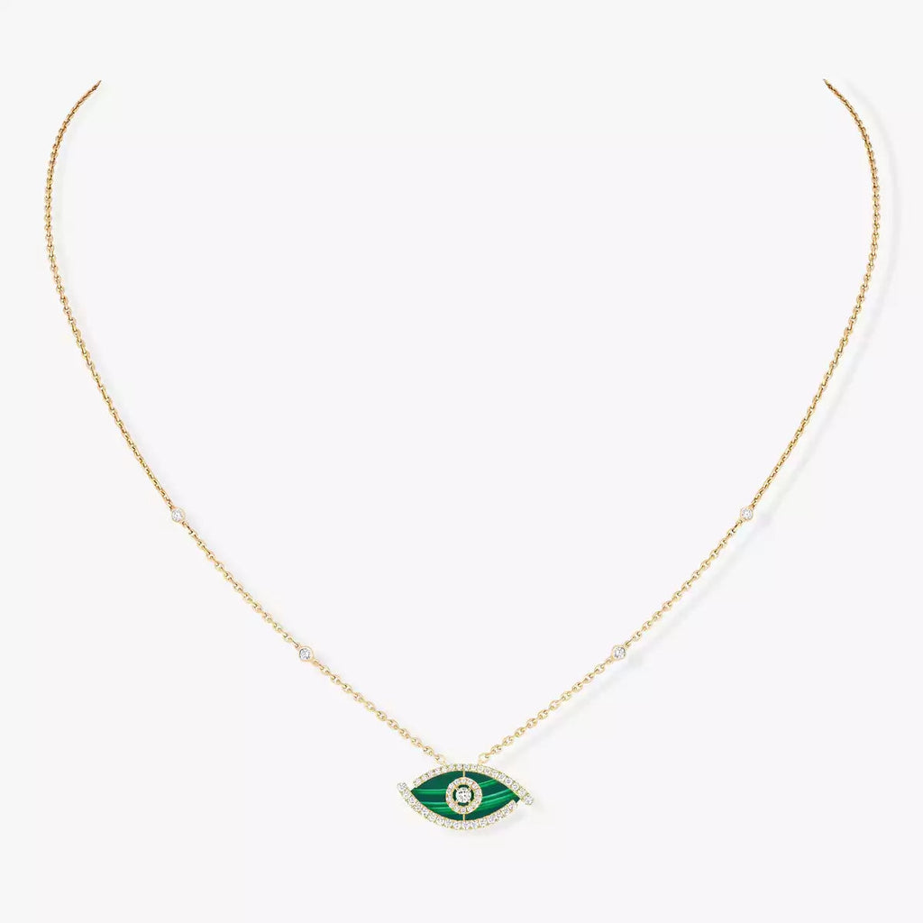 [Lumi Jewels]Lucky Eye Diamond Necklace in Rose Gold and Turquoise