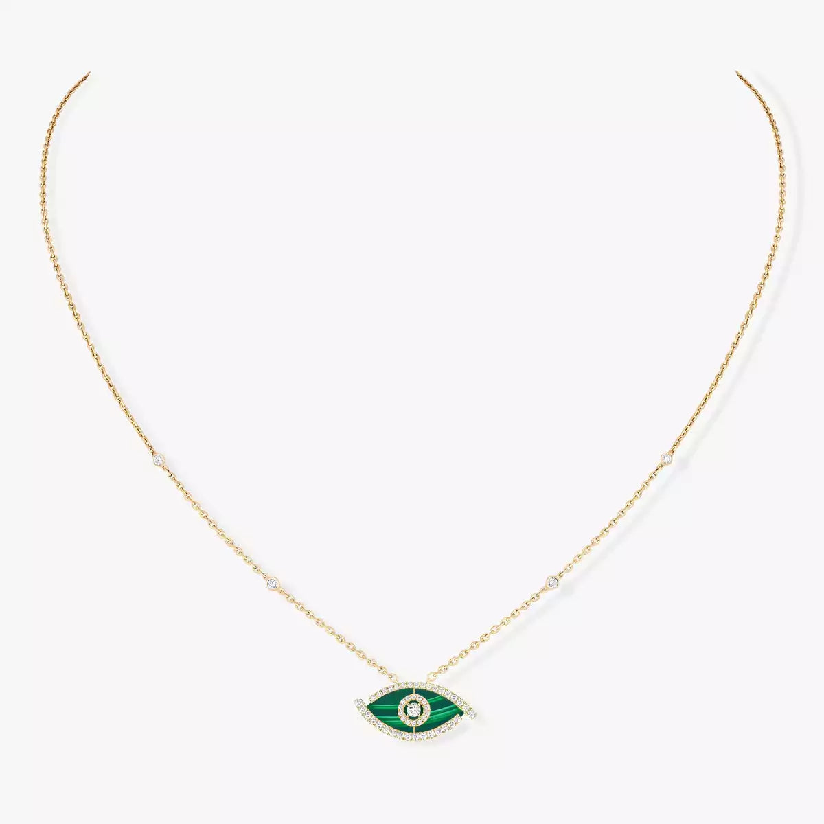 [Lumi Jewels]Lucky Eye Diamond Necklace in Rose Gold and Turquoise