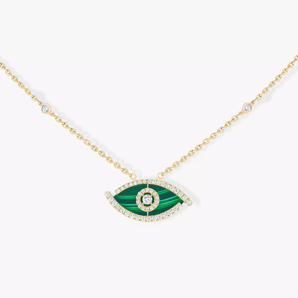 [Lumi Jewels]Lucky Eye Diamond Necklace in Rose Gold and Turquoise