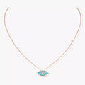 [Lumi Jewels]Lucky Eye Diamond Necklace in Rose Gold and Turquoise