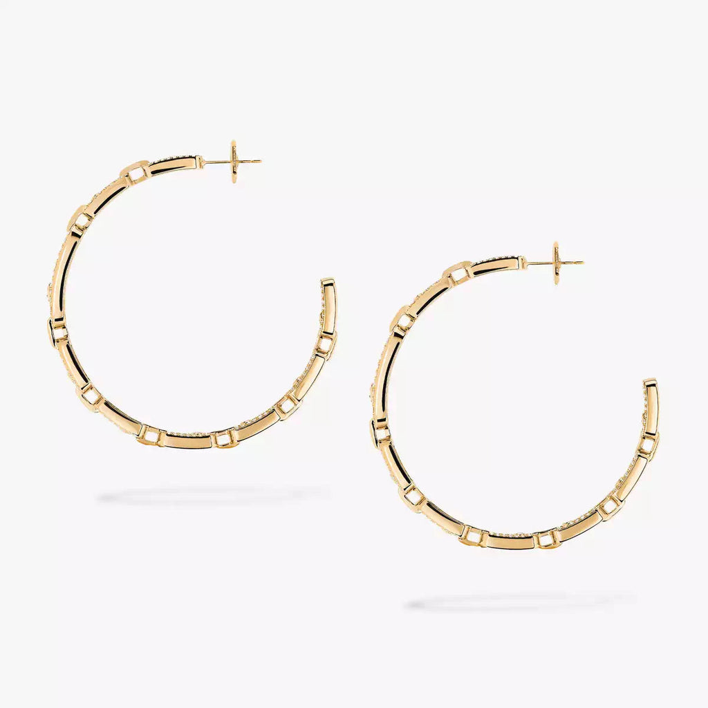 [[Lumi]Move Link Diamond Hoop Earrings