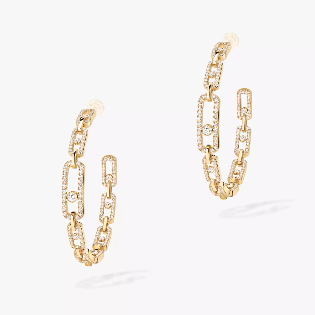 [Lumi Jewels]Move Link Diamond Hoop Earrings