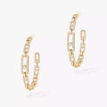 [[Lumi]Move Link Diamond Hoop Earrings