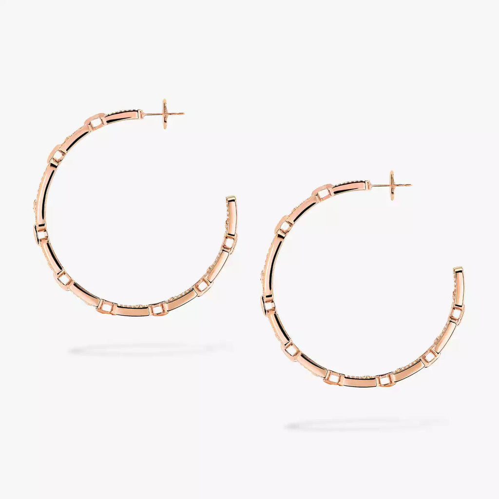 [[Lumi]Move Link Diamond Hoop Earrings