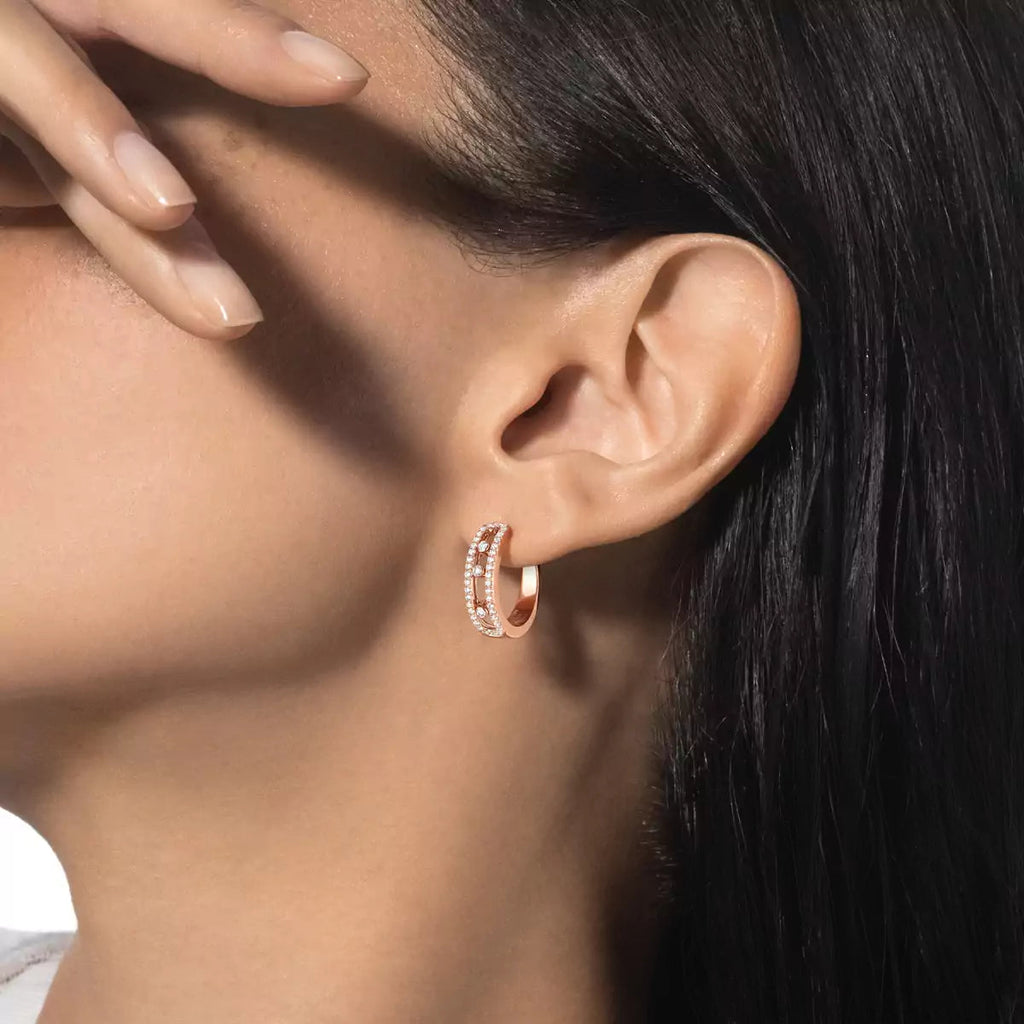 [Lumi]Diamond Pave_ Hoop Earrings Move