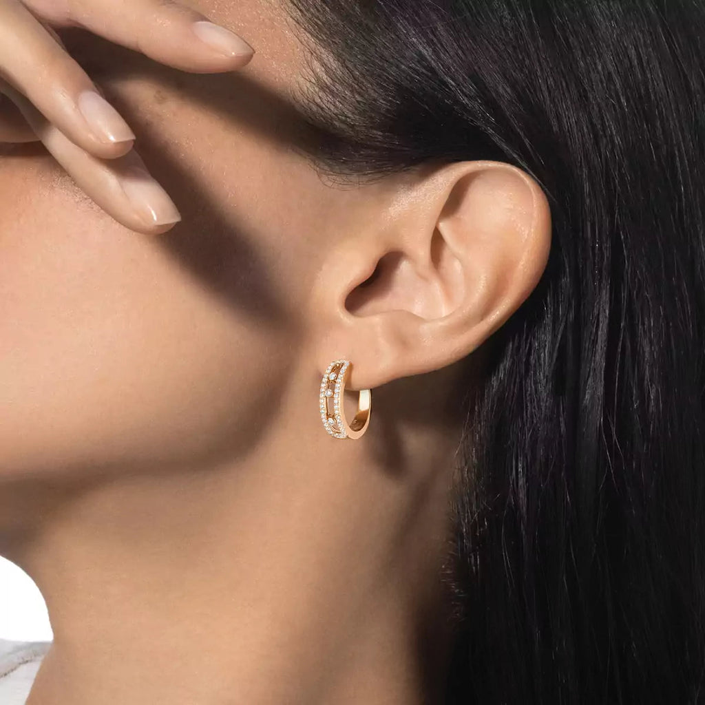 [Lumi]Diamond Pave_ Hoop Earrings Move
